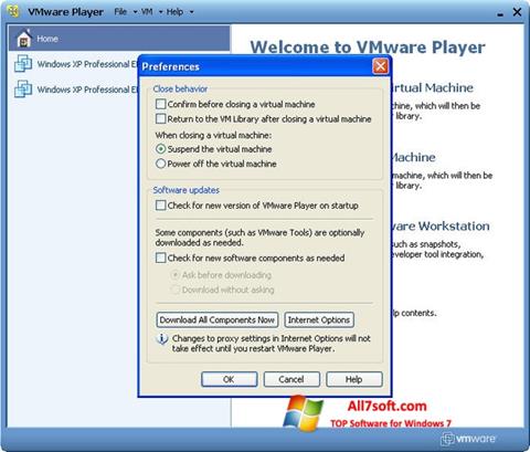 Ekran görüntüsü VMware Player Windows 7