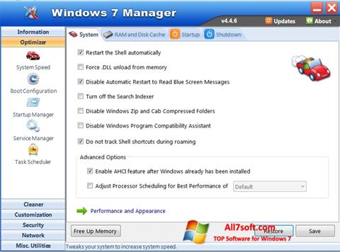 Ekran görüntüsü Windows 7 Manager Windows 7