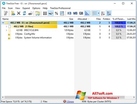 Ekran görüntüsü TreeSize Free Windows 7