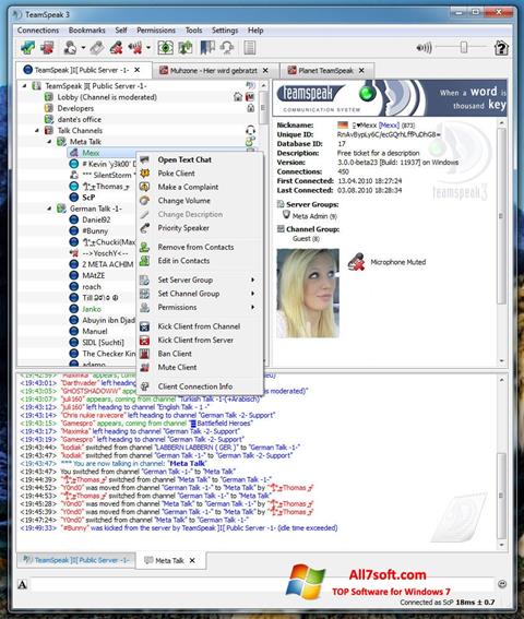 Ekran görüntüsü TeamSpeak Windows 7