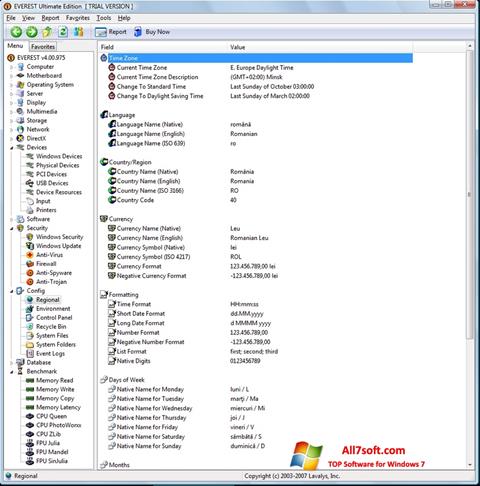 Ekran görüntüsü EVEREST Ultimate Edition Windows 7