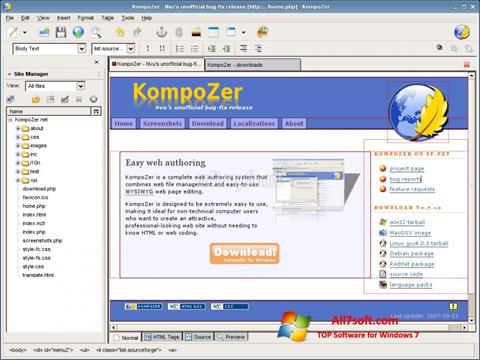 Ekran görüntüsü KompoZer Windows 7