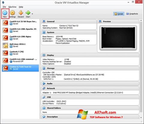 Ekran görüntüsü VirtualBox Windows 7