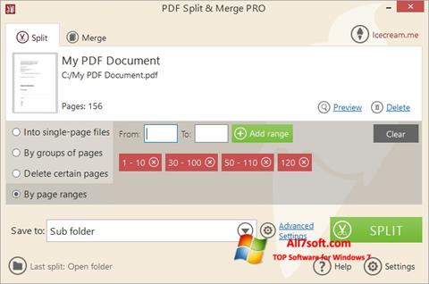 Ekran görüntüsü PDF Split and Merge Windows 7