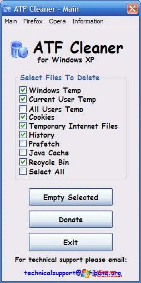 Ekran görüntüsü ATF Cleaner Windows 7