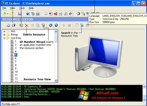Ekran görüntüsü PE Explorer Windows 7
