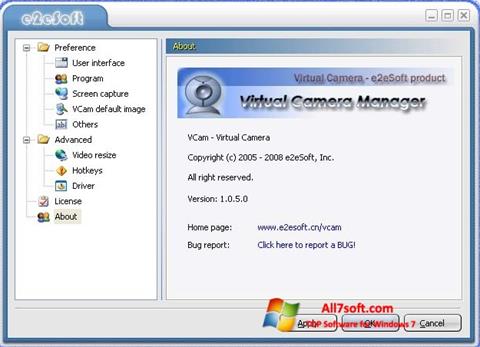 Ekran görüntüsü VCam Windows 7