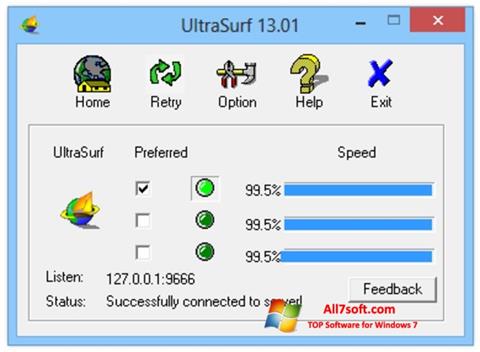 Ekran görüntüsü UltraSurf Windows 7