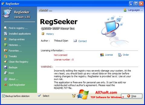 Ekran görüntüsü RegSeeker Windows 7