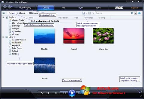 Ekran görüntüsü Media Player Windows 7