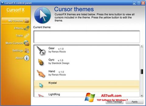 Ekran görüntüsü CursorFX Windows 7