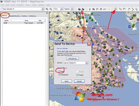 Ekran görüntüsü MapSource Windows 7
