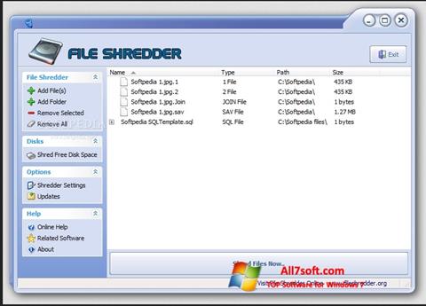 Ekran görüntüsü File Shredder Windows 7