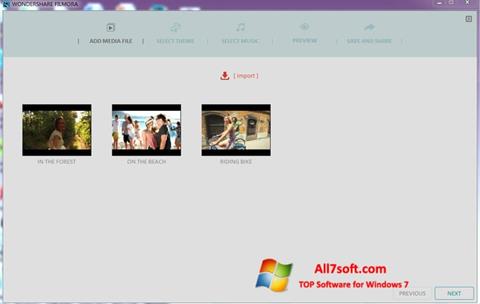 Ekran görüntüsü Wondershare Filmora Windows 7