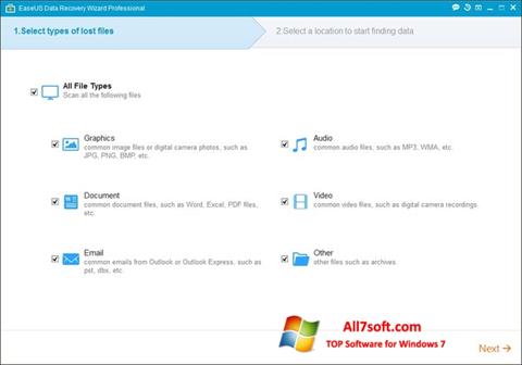 Ekran görüntüsü EaseUS Data Recovery Wizard Windows 7