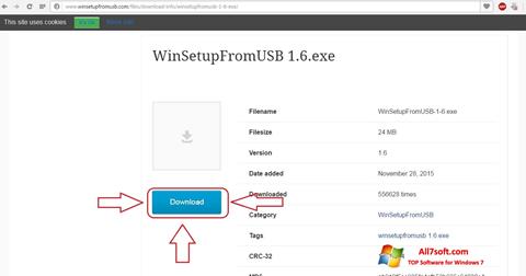 Ekran görüntüsü WinSetupFromUSB Windows 7