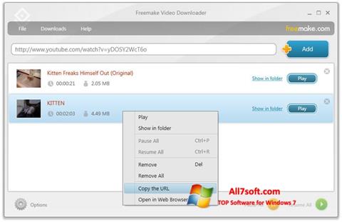 Ekran görüntüsü Freemake Video Downloader Windows 7